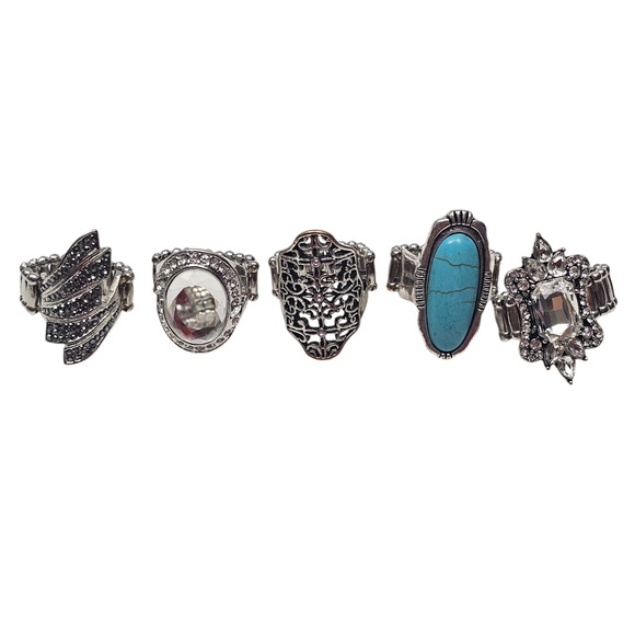 Adjustable Stretch Fashion Cocktail Ring Statement Boho Elegant Lot of 12 - Picture 3 of 7